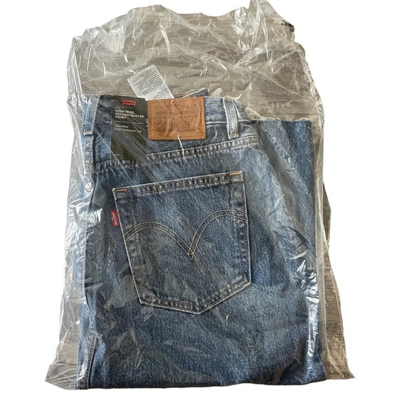 Levi’s Distressed Front Slit Midi Denim Skirt Size 28 - Picture 3 of 5